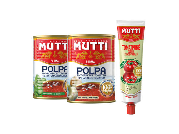 Mutti tomatpuré/ finkrossade tomater