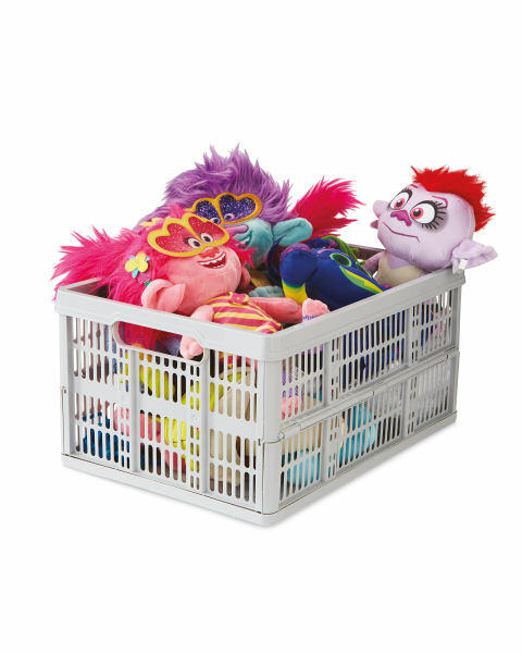 Grey Folding Crate 2 Pack