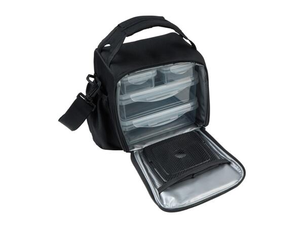 Livarno Home Black Cool Bag with Lunch Boxes
