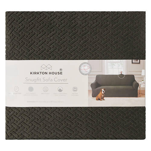 88" Long Snugfit Sofa Cover, Dark Gray
