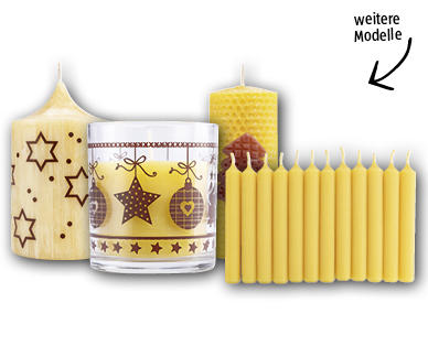 Weihnachtliche Bienenwachskerze