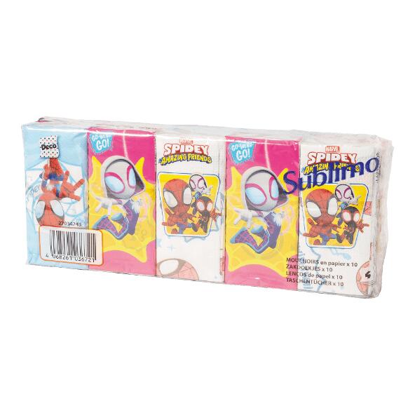 SUBLIMO(R) 				Mouchoirs imprimés, pack de 10