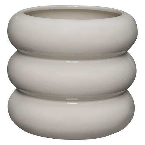 Hand Crafted Ceramic Ripple Planter, Grey