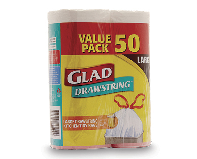 Glad Drawstring Kitchen Tidy Bags – Large 50pk