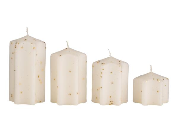 Livarno Home White Star-Shaped Candles - 4 Pieces