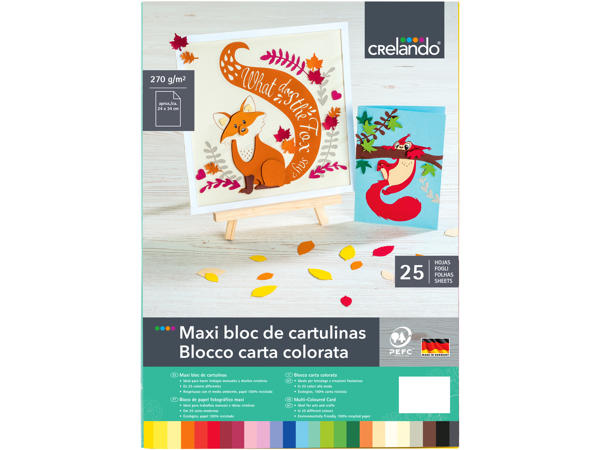 Multi-Coloured Card, 25 sheets