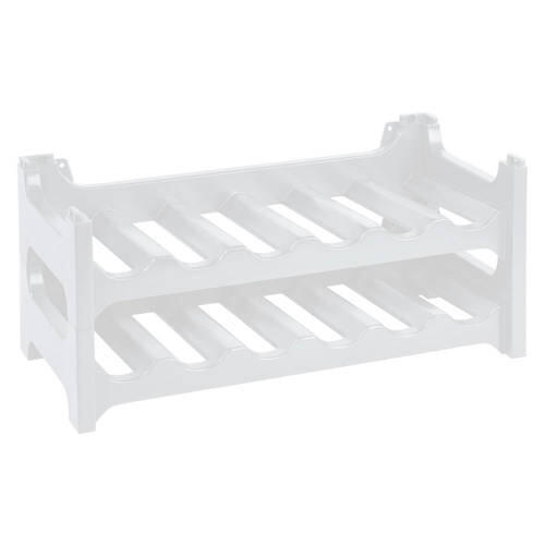 2 Pack Stackable Bottle Storage Rack, White