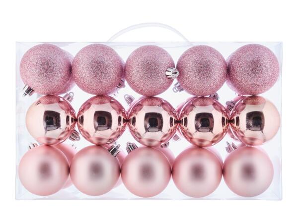 Livarno Home Pink Christmas Baubles - 30 Pack