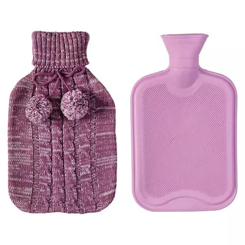 Huggable Heating Bag - Purple Knit Pom Pom