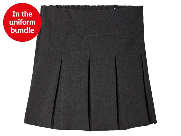 Girls' Grey School Pleated Skirt