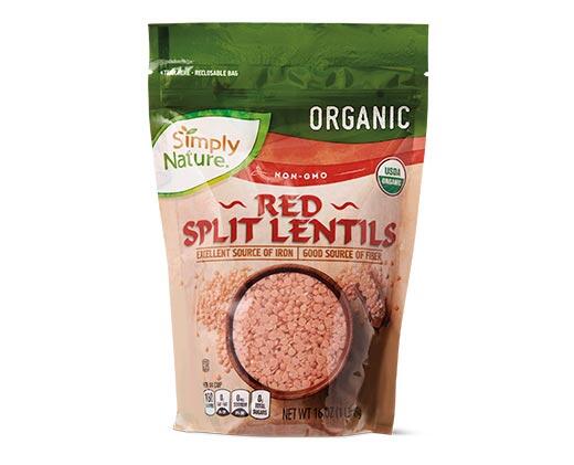 Simply Nature Organic Green or Red Split Lentils