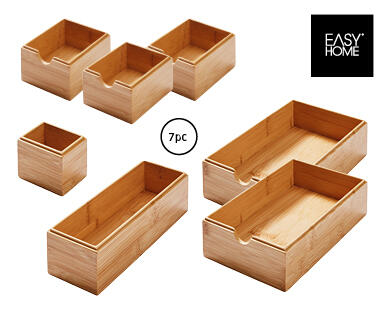 Bamboo Drawer Organisers 7pc Set