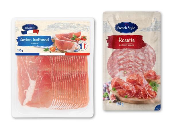SPÉCIALITÉS FRANCAISE/FRENCH STYLE Lufttørret skinke eller fransk-inspireret salami