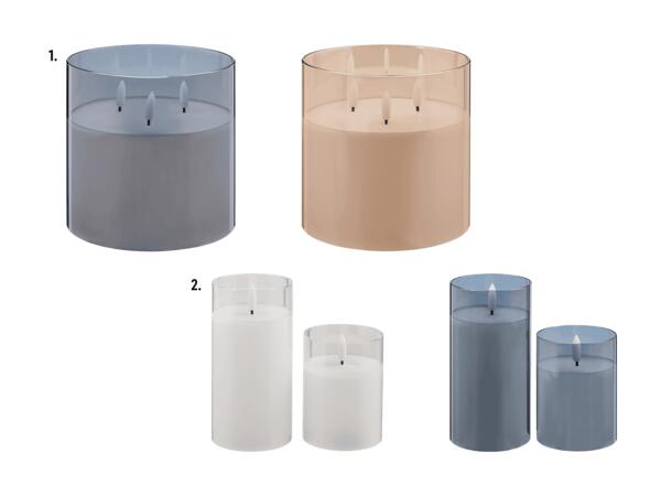 Bougie(s) en cire véritable à LED en bocal de verre