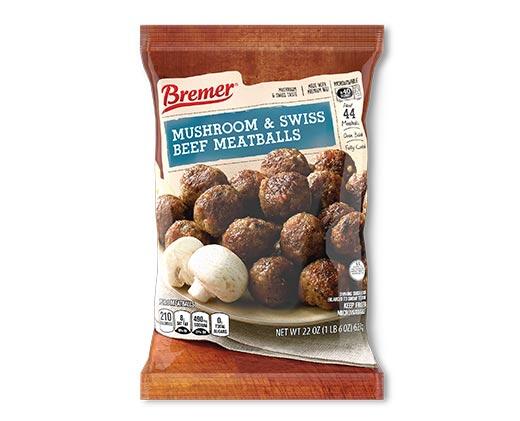 Bremer Meatballs Buffalo Chicken or Beef Mushroom & Swiss