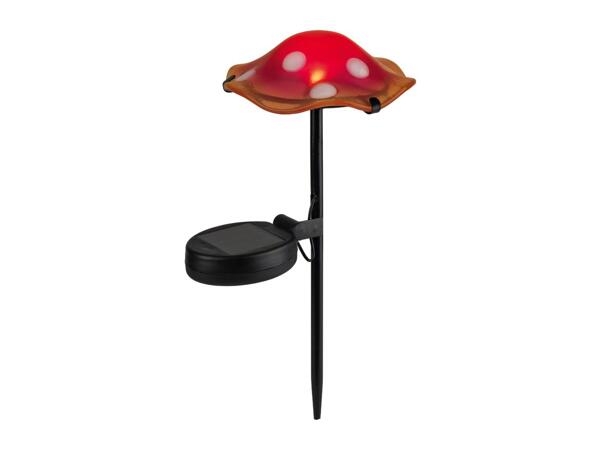 Red Solar Toadstool Garden Stake Light