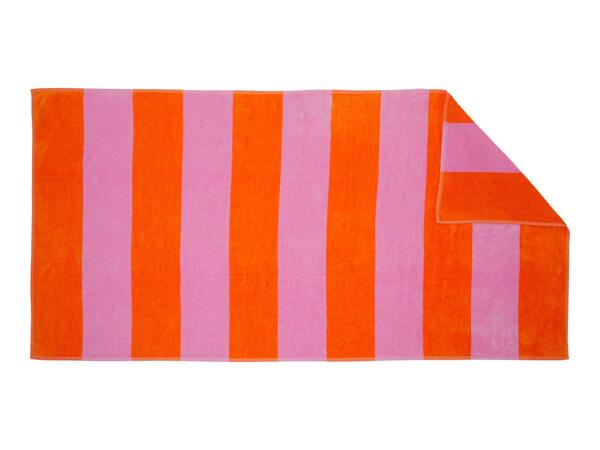 Crivit Orange & Pink-Striped Beach Towel