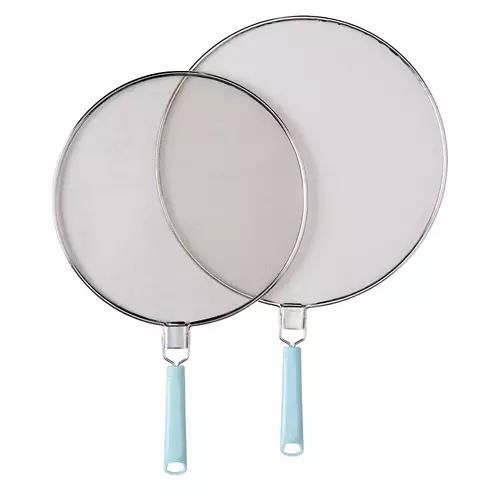 2 Pack Stainless Steel Splatter Screen, Blue