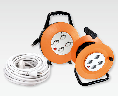 Extension de câble avec contact de protection/Enrouleur de câble/Mini tambour de câble WORKZONE(R)