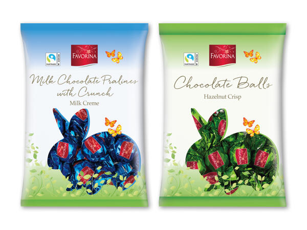 Fyldte chokolade­kugler med knas