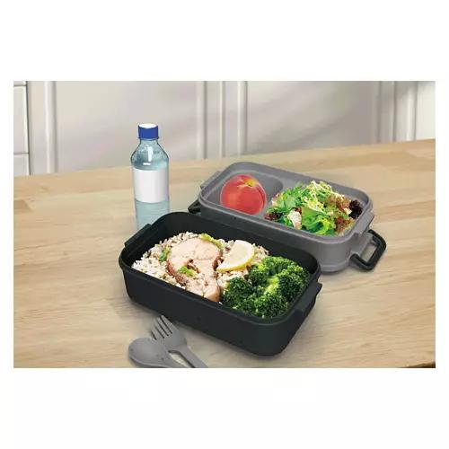 Two Tier Food Storage Box, Black &Grey
