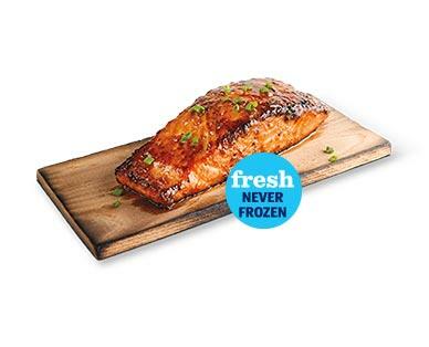 Fresh Honey Maple Atlantic Salmon on a Cedar Plank