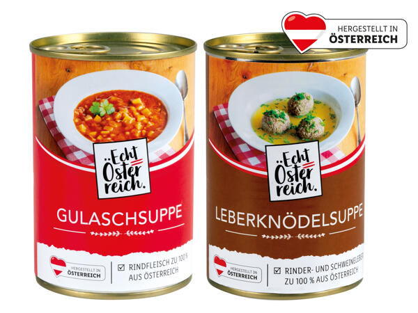 Gulasch- oder Leberknödelsuppe
