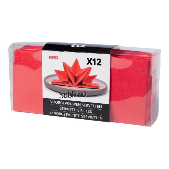 SUBLIMO(R) 				Serviettes pliées, 12 pcs