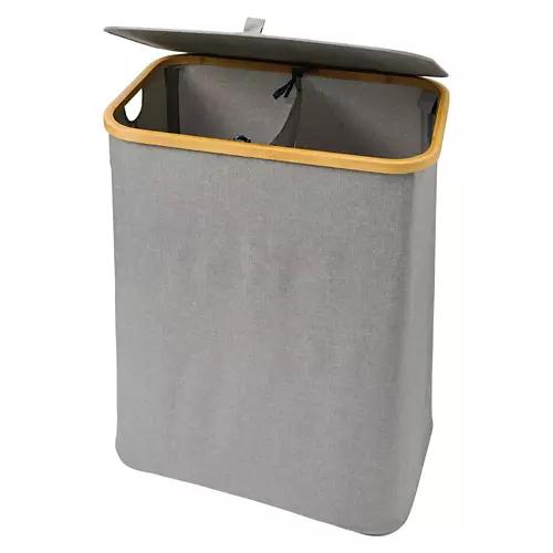 Bamboo Collapsible Hamper, Gray