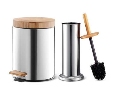 Easy Home Bamboo Step Bin or Toilet Brush