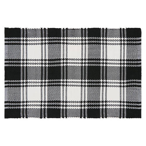 24" x 36" Handwoven Layering Rug - Buffalo Check Black