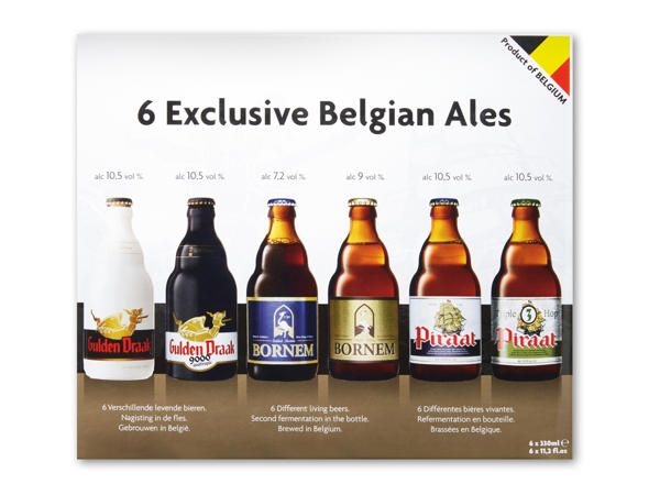 Øl-gaveæske Med 6 forskellige belgiske øl.1