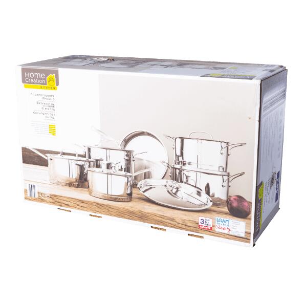 HOME CREATION KITCHEN(R) 				Batterie de cuisine, 6 pcs