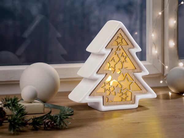 LED Christmas Decoration In Ceramic and Wood