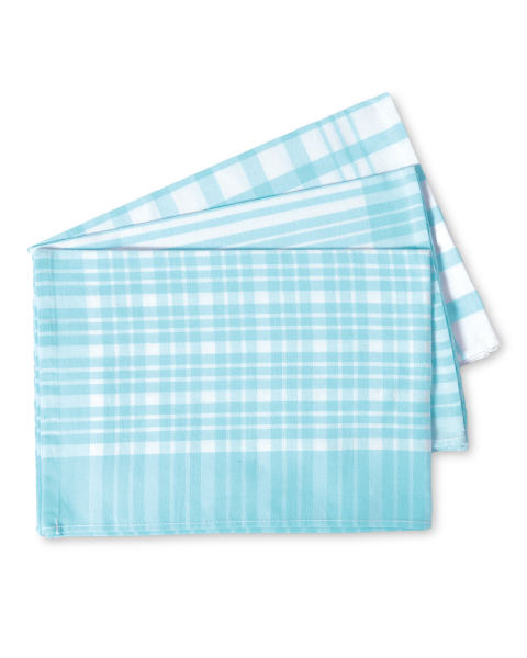 Blue Check Tea Towel 3-Pack