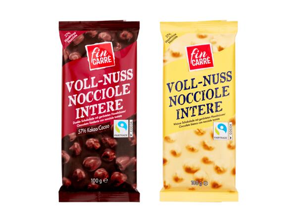 Chocolat aux noisettes entières