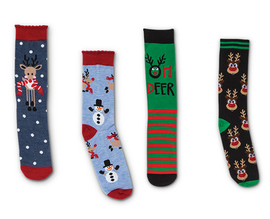 Men's or Ladies 2-Pair Holiday Socks