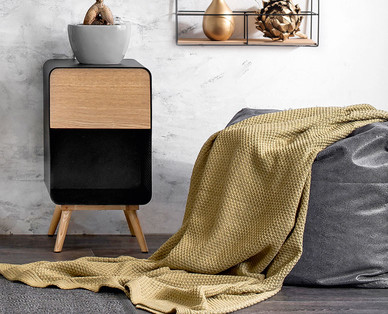 LIVING STYLE Sitzpouf, Leder-Optik