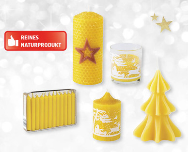 Weihnachtliche Bienenwachskerze