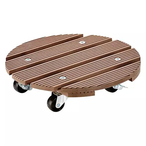 Round Plant Caddy, Dark Brown