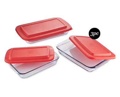 Glass Roasting Dish 3 Piece Set