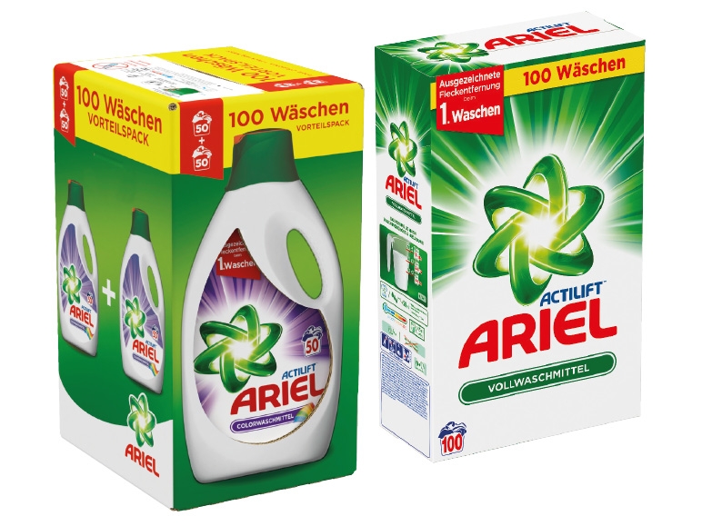 ARIEL Pulver oder Gel 100 WG