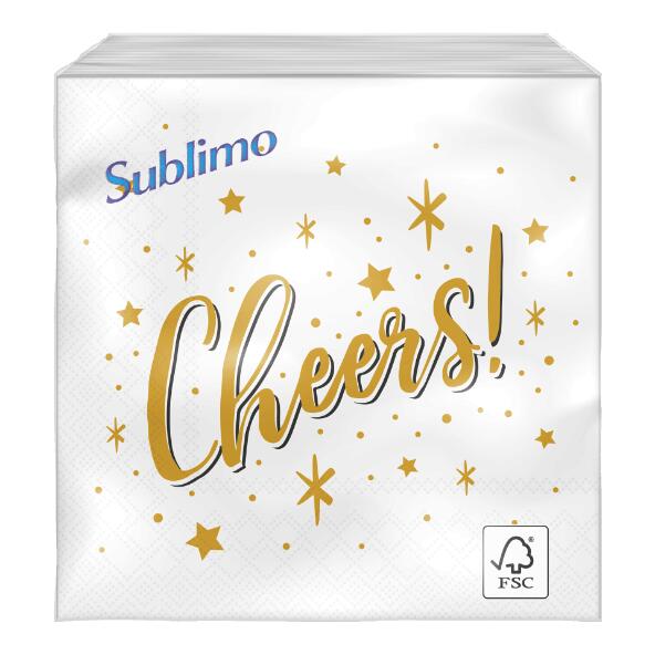 SUBLIMO(R) 				Serviettes de fête, 25 ou 40 pcs