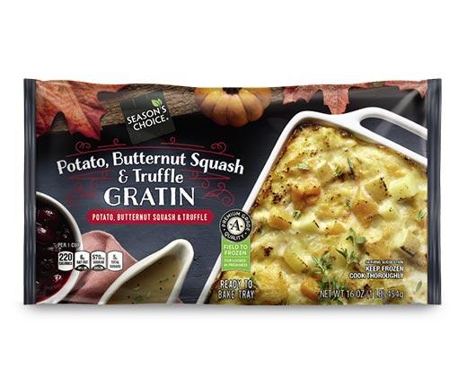 Season's Choice 
 Squash & Sweet Potato or Potato, Squash & Truffle Gratin