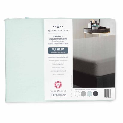 Satin-Spannbetttuch XXL, 2 Pers.