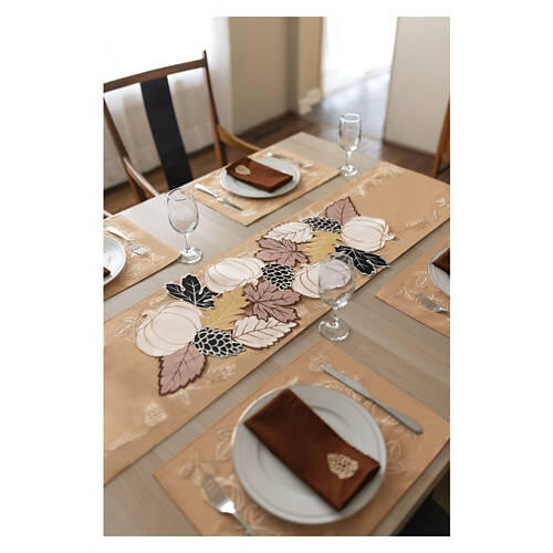 15" x 35" Table Centerpiece - Pinecones & Leaves