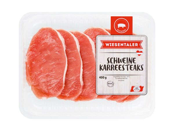 Frische Schweine Karreesteaks