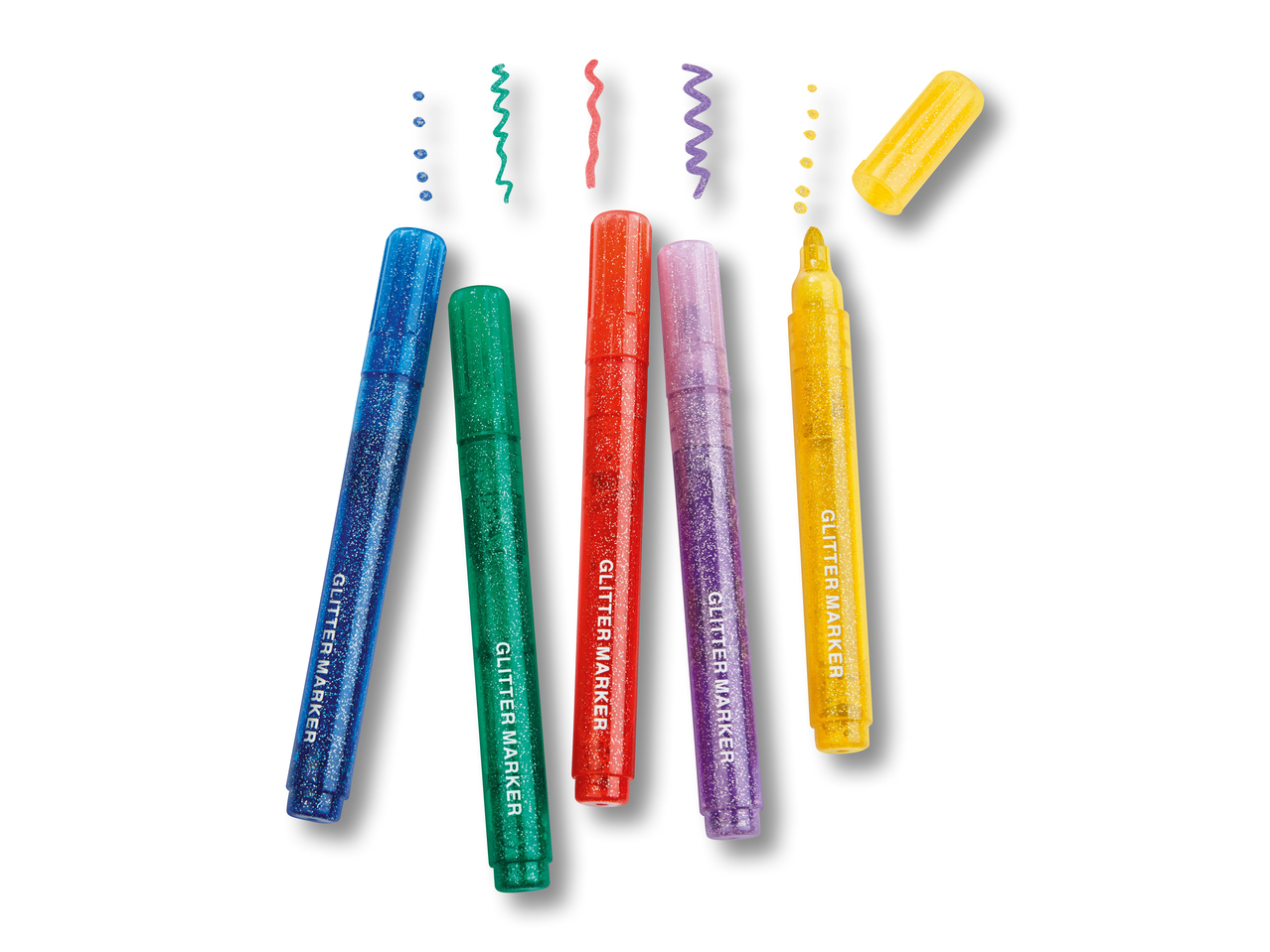 Feutres à paillettes, lot de 5