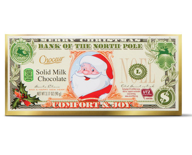 Choceur Solid Milk Chocolate Santa Bar