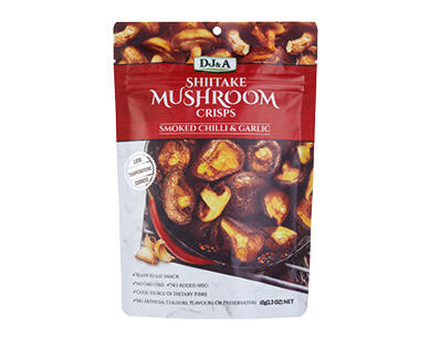 DJ&A Smoked Chilli & Garlic Shiitake Mushroom Crisps 65g